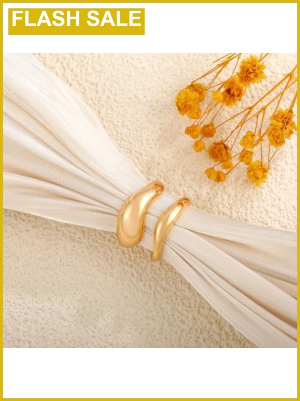 14K Gold Plated Stackable Rings Set Waterproof Brass Ring Set - Picture 2 of 6
